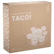 Tacoset Nord Vit - Stengods 7 Skålar - Bricka Akacia