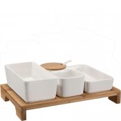 Tapasset Nor Vit - Porslin Bambu - Modern House 28x19 cm
