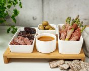 Tapasset Nor Vit - Porslin Bambu - Modern House 28x19 cm