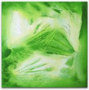 Abstrakt tavla, oljemålning i grönt och ljusgrönt