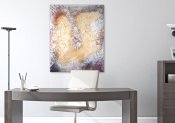 Abstrakt konst på kontoret - Handmålad tavla, oljemålning i guld och silver