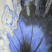 Oljemålning Blue Abstract Flower