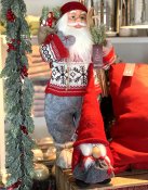 Tomtemor Gnome Textil Röd Grå - 40cm