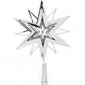 Julgrans-stjärna i Silver - 23,5 cm
