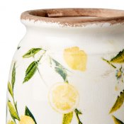 Urna Lemona S - Vit Grön Gul - H25 cm