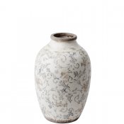 Vas med grå antik-mönster - Urna 26 cm hög