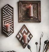 Väggljusstake Vector Hög - Brun Vit H60cm x B20cm