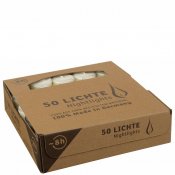 Vita värmeljus i genomskinlig kopp - 50-pack - 8 timmar brinntid