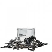 Värmeljushållare Ellie Glas M - Svart Antik Ø16xH7 cm