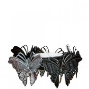 Svart värmeljushållare, ljusstake för värmeljus med fjärilar - Affari 8 cm