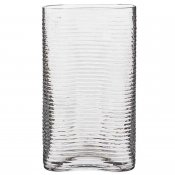 Vågig Vas i glas med randigt rillat mönster 25 cm hög