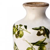 Vas Olive Antik - Vit Grön - Ø11cm Höjd 20 cm