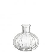Liten vas i glas i romantisk lantligt stil - 9 cm bred och 9 cm hög
