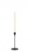Ljusstake för kronljus i halvmatt svart järn - 23cm hög med vitt ljus