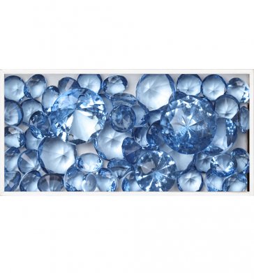Blå Glassten diamant i mixade storlekar