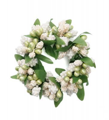 Ljusmanschett för kronljus - Vit och grön