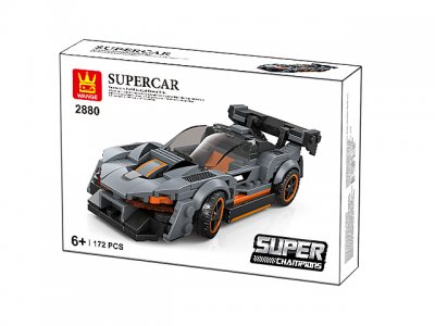 Lego Sportbil grå och orange Super Champions - Kompatibel med Lego