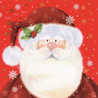 JulServett med jultomten - 33x33 cm