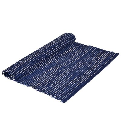 Blå, marnblå bordslöpare, löpare i bomull - 140 x 40 cm