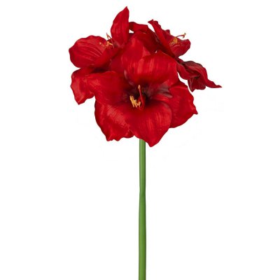 Röd amaryllis kvist konstblomma - 65 cm