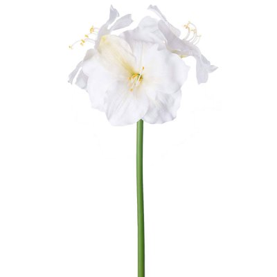 Vit amaryllis kvist konstblomma - 65 cm
