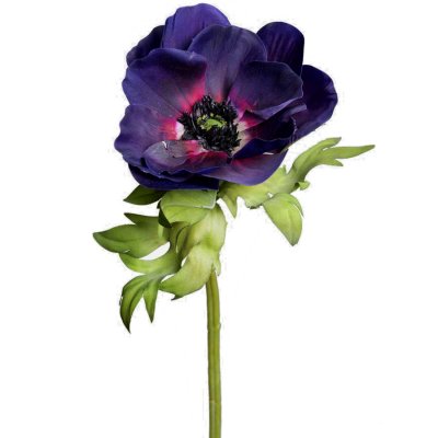 Mörklila anemon konstblomma - 43 cm hög