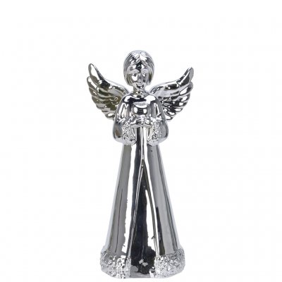 Ängel i silver från Edelweiss- Tillverkad i porslin 11 cm hög