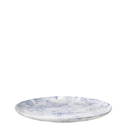 Blå och vit assiett effect i porslin från Stiernholm - 20 cm