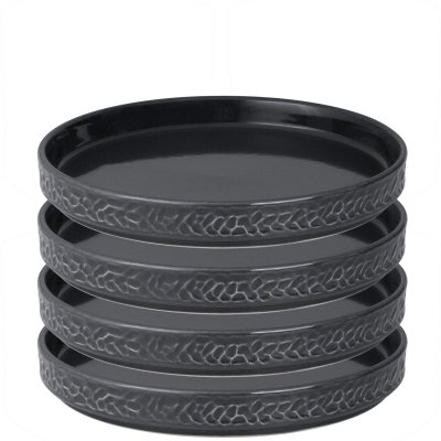 Grå assietter från vargen och thor - Servisen C 4-pack 17cm