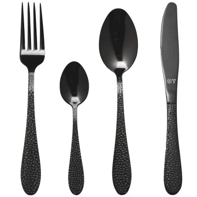 Bestickset Frost Onyx från Vargen och thor - Svart 16 delar - 4 kuvert