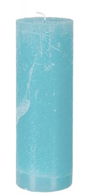 Höga blå Blockljus rustik 20 cm - Havsblå