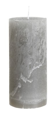 Blockljus Grå, grafit 15cm rustik