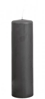 Blockljus Mörkgrå, Grå, Karbon 20 cm
