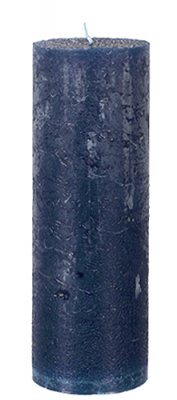 Höga mörkblå Blockljus rustik 20 cm - Marinblå