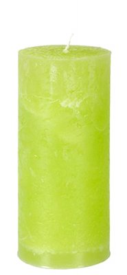 Limegula Blockljus oliv - 15cm rustika