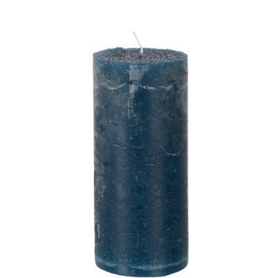 blockljus i mörk turkos, petrol blå - 15 cm