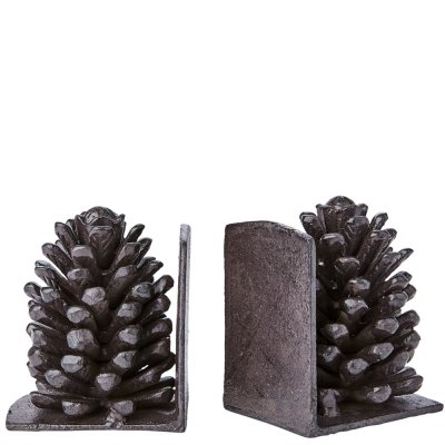 Bokstöd i gjutjärn - kottar i järn