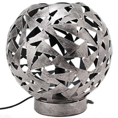 Grå bordslampa i metall - E14 25cm hög