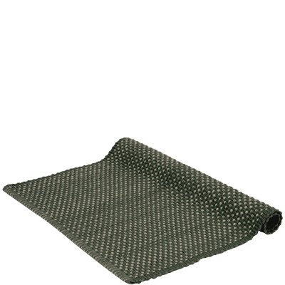 Mörkgrön och grå löpare, bordslöpare i bomull - 140x40 cm