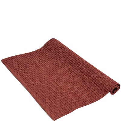 Rost-röd bordslöpare i 100% bomull terracotta - 100x35 cm