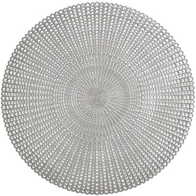 Rund borstablett i silver - 42 cm