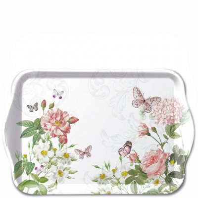 Bricka med Amelia, rosor, blommor och fjärilar - Ambiente 13x21 cm