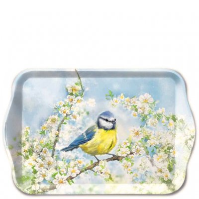 Bricka med vår-motiv blåmes i blommande fruktträd - Ambiente 13x21 cm