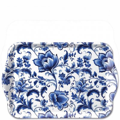 Bricka med blomstermotiv blå blommor - Ambiente 13x21 cm
