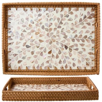 Bricka sunny från affari of sweden - Snäckskal rotting och mdf 38x28 cm