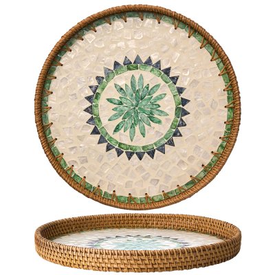 Bricka sunny från affari of sweden - Snäckskal rotting och mdf 34cm