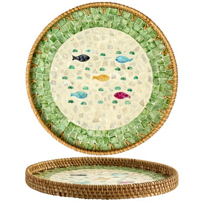 Bricka sunny från affari of sweden - Snäckskal rotting och mdf 34cm