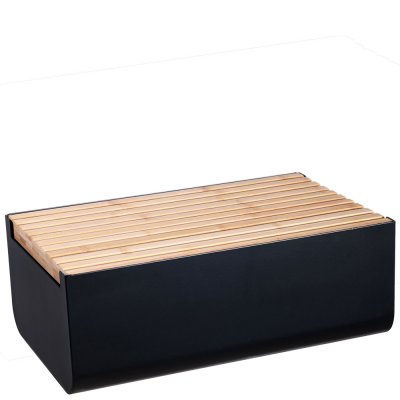 Brödbox Lundi från Modern House - Svart järn och skärbräda i bambu - 35x22 cm