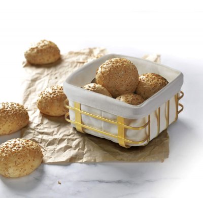 Brödkorg Vintri Vit Guld - Modern House 19x19 cm
