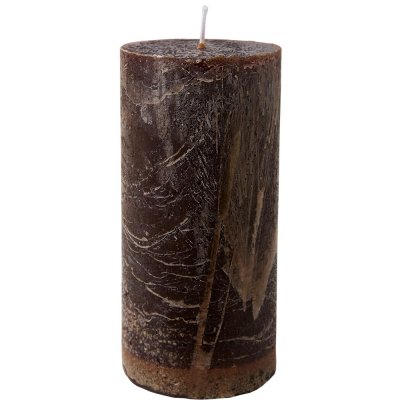 Bruna Blockljus Cote Nord i rustik stil - 15 cm höga - Tillverkade i Sverige